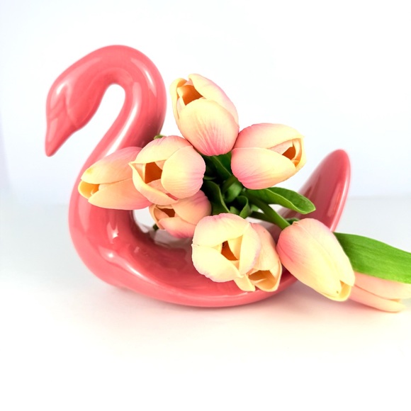Vintage 1986 Mauve Pink Ceramic Swan Decor Hand Towel Holder. Romance Sweetness - Picture 12 of 12